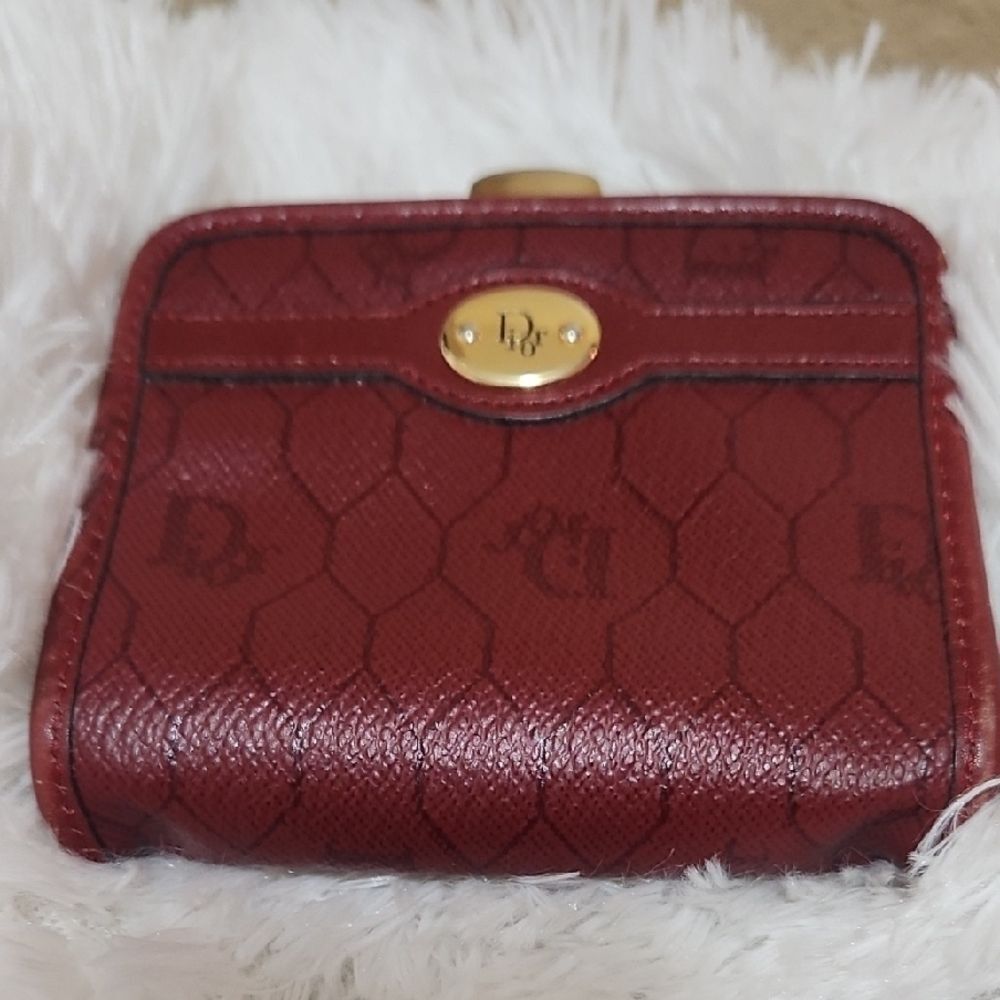 Dior Red Vintage Trotter Coin Purse